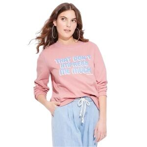 Shania Twain That Don't Impress Me Much Graphic Sweatshirt - Pink - Size L